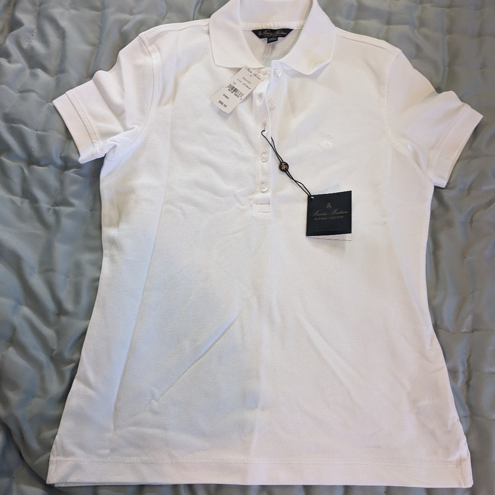 Brooks Brothers white cotton polo